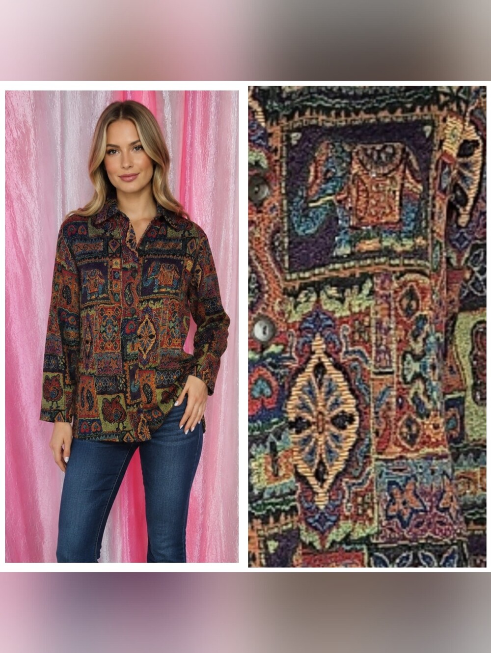 Chico's Anniversary Collection Exquisite Beaded Tapestry Artsy Jacket Size 0/4